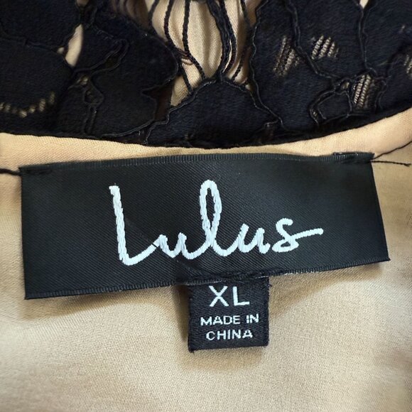 Lulus Womens Sheer Black Floral Lace Bodycon Dress with Plunging Neckline Party - Picture 5 of 10